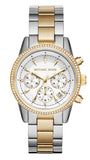 Michael Kors Ritz White Dial Two Tone Steel Strap Watch for Women - MK6474