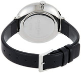 Calvin Klein Rise White Grey Dial Black Leather Strap Watch for Women - K7A231C3