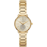 Michael Kors Portia Quartz Gold Dial Gold Steel Strap Watch For Women - MK3838