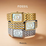 Fossil Raquel Three Hand Mother of Pearl Dial Two Tone Steel Strap Watch For Women - ES5305