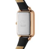 Daniel Wellington Quadro Sheffield Black Dial Black Leather Strap Watch For Women - DW00100435