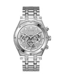 Guess Continental Silver Dial Silver Steel Strap Watch for Men - GW0261G1