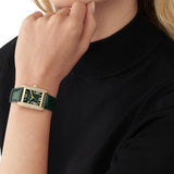 Michael Kors Emery Quartz Diamonds Green Dial Green Leather Strap Watch For Women - MK4697