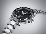Tissot Seastar 1000 Lady Black Dial Silver Steel Strap Watch for Women - T120.210.11.051.00