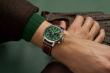 Breitling Top Time B01 Ford Mustang Green Dial Brown Leather Strap Watch for Men - AB01762A1L1X1