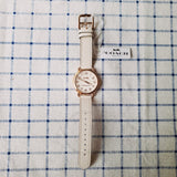 Coach Delancey White Dial White Leather Strap Watch for Women - 14502716