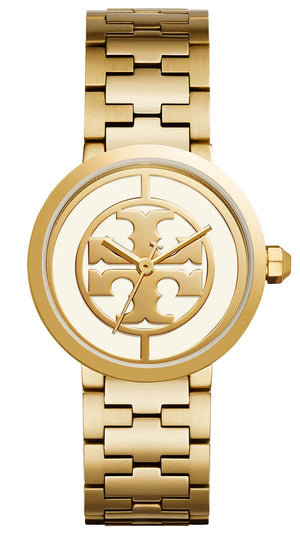 Tory Burch Reva Gold Dial Gold Steel Strap Watch for Women - TBW4025