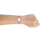 Michael Kors Emery Three-Hand Crystals Silver Dial Rose Gold Steel Strap Watch for Women - MK4644