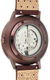 Fossil Vintage Muse Automatic Skeleton Maroon Dial Maroon Leather Strap Watch for Women - ME3137