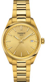 Tissot PR 100 Gold Dial Gold Steel Strap Watch for Women - T150.210.33.021.00