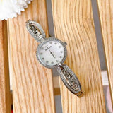 Bulova Crystal Collection Mother of Pearl Dial Silver Steel Strap Watch for Women - 96L223