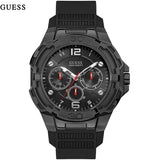 Guess Genesis Quartz Black Dial Black Silicone Strap Watch For Men - W1254G2