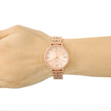 Fossil Jacqueline Rose Gold Dial Rose Gold Steel Strap Watch for Women - ES3546