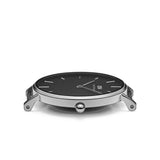Daniel Wellington Classic Petite Bondi Black Dial White Leather Strap Watch for Women - DW00100286