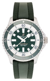 Breitling Superocean Automatic 44 Green Dial Green Rubber Strap Watch for Men - A17376A31L1S1