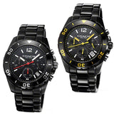Coach Kent Chronograph Black Dial Black Steel Strap Watch for Men - 14602554
