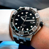 Maurice Lacroix Aikon Venturer Black Dial Black Rubber Strap Watch for Men - AI6058-SS001-330-1