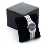 Emporio Armani Velente Chronograph Black Dial Silver Steel Strap Watch For Women - AR0674