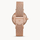 Emporio Armani Gianni T Bar Mother of Pearl Dial Rose Gold Mesh Bracelet Watch For Women - AR11320