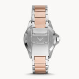 Emporio Armani Diver Quartz Brown Dial Two Tone Steel Strap Watch For Men - AR11340
