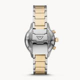Emporio Armani Mario Chronograph Blue Dial Two Tone Steel Strap Watch For Men - AR11362