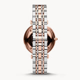 Emporio Armani Gianni T Bar White Dial Two Tone Steel Strap Watch For Women - AR80035