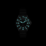 Emporio Armani Sea Explorer Automatic Black Dial Black Silicone Strap Watch For Men - AR60078
