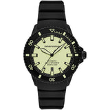 Emporio Armani Sea Explorer Automatic Yellow Dial Black Silicone Strap Watch For Men - AR60085