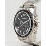 Emporio Armani Sigma Chronograph Black Dial Silver Steel Strap Watch For Men - AR6098