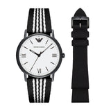 Emporio Armani Kappa White Dial Two Tone NATO Strap Watch For Men - AR80005