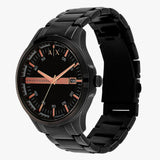Armani Exchange Hampton Chronograph Black Dial Black Steel Strap Watch For Men - AX2150