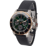 Breitling Superocean Heritage B01 Chronograph 44 Limited Edition Green Dial Black Mesh Bracelet Watch for Women - UB01622A1L1S1