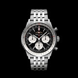 Breitling Navitimer B01 Chronograph 43 Black Dial Silver Steel Strap Watch for Men - AB0138211B1A1