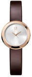 Calvin Klein Firm White Dial Brown Leather Strap Watch for Women - K3N236G6