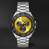 Tag Heuer Formula 1 Chronograph Yellow Dial Silver Steel Strap Watch for Men - CAZ101AM.BA0842