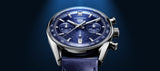 Tag Heuer Carrera Chronograph Blue Dial Blue Leather Strap Watch for Men - CBS2212.FC6535