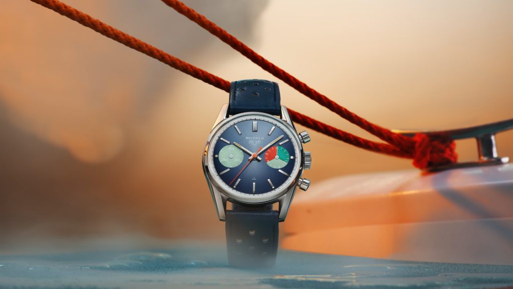 Tag Heuer Carrera Skipper Automatic Chronograph Blue Dial Blue Nylon Strap Watch for Men - CBS2213.FN6002