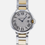 Cartier Ballon Bleu Silver Dial Two Tone Steel Strap Watch for Unisex Watch - W69008Z3