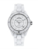 Chanel J12 Quartz Diamonds White Dial White Steel Strap Watch for Women - J12 H5703