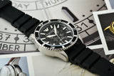 Emporio Armani Sea Explorer Meccanico Automatic Black Dial Black Silicone Strap Watch For Men - AR60062