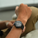Emporio Armani Meccanico Automatic Black Dial Black Mesh Bracelet Watch For Men - AR60025