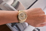 Armani Exchange Drexler Chronograph Gold Dial Gold Steel Strap Watch For Men - AX2602