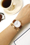 Daniel Wellington Classic St. Mawes White Dial Brown Leather Strap Watch for Men - DW00100035