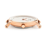Daniel Wellington Classy St Mawes White Dial Brown Leather Strap Watch For Women - DW00100059