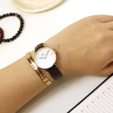 Daniel Wellington Petite Reading White Dial Black Leather Strap Watch For Women - DW00100173