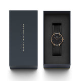 Daniel Wellington Petite Ashfield Black Dial Black Mesh Bracelet Watch Watch For Women - DW00100201
