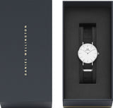Daniel Wellington Classic Petite Cornwall White Dial Black Nylon Strap Watch For Women - DW00100252