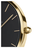 Daniel Wellington Classic Petite Black Dial Gold Mesh Bracelet Watch For Women - DW00100347