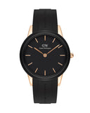 Daniel Wellington Iconic Motion Black Dial Rubber Strap Watch For Women - DW00100426