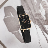 Daniel Wellington Quadro Ashfield Black Dial Black Mesh Strap Watch For Women - DW00100433
